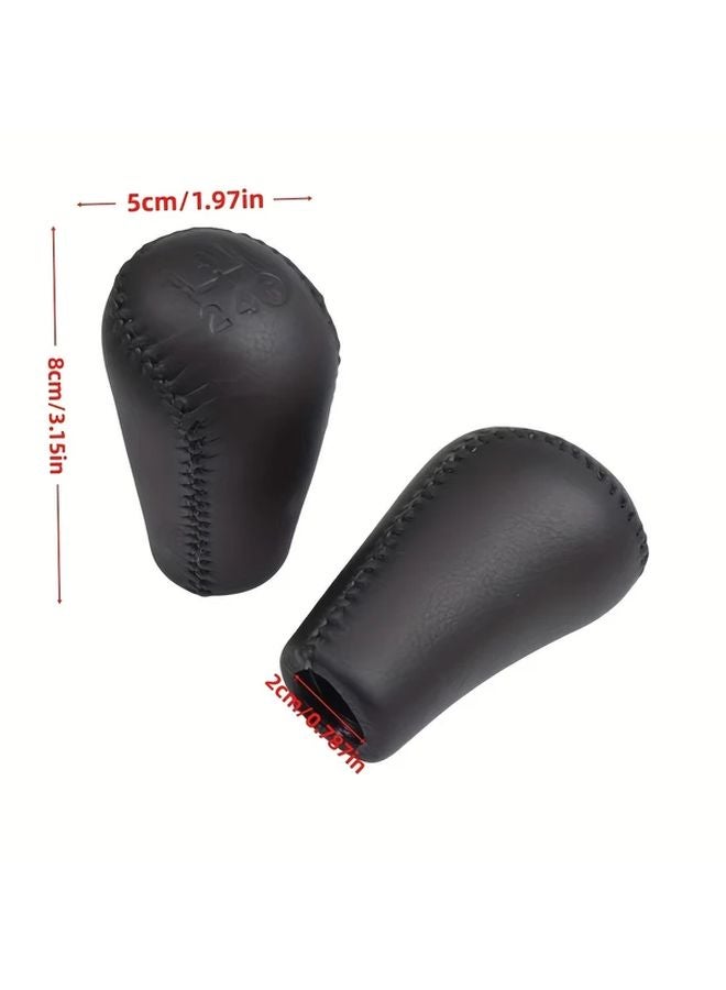 Black PU Leather Manual Gear Shift Knob 6 Speed For Toyota Hilux Fortuner 2004 2018 - Image 2